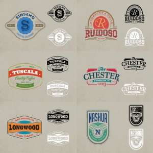 一组徽标及Logo设计模板 6 Badge or Logo Templates