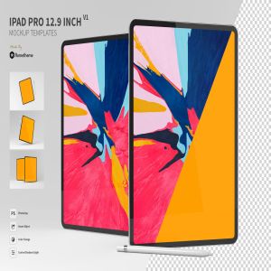 iPad Pro平板电脑UI设计预览样机模板 Ipad Pro 12.9 inch Mockup Template vol.01