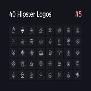 40个多用途时髦Logo模板V.5 40 Hipster Logos Vol. 5