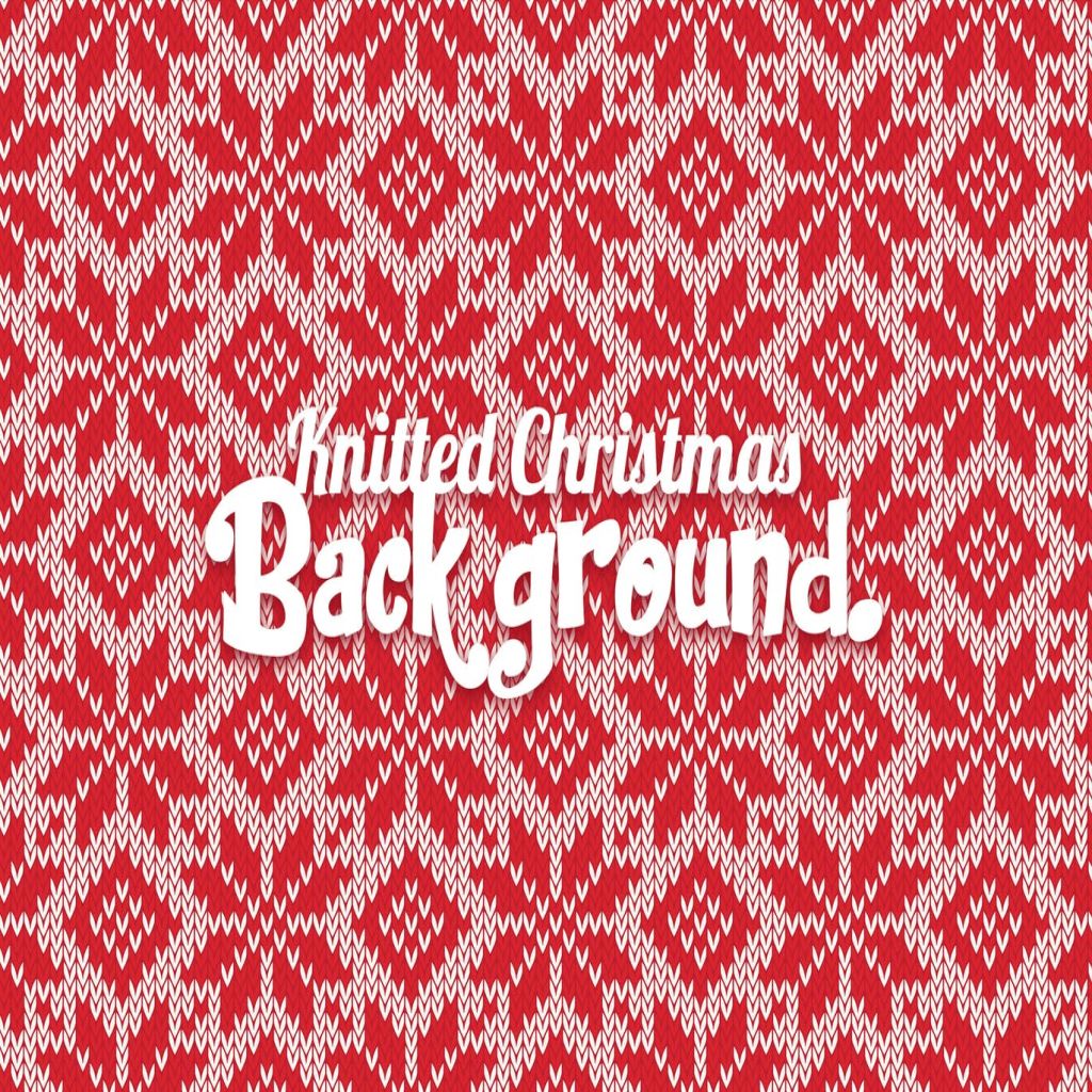 圣诞节主题北欧风格刺绣针织图案纹理背景素材v1 Knitted Christmas Background 一流设计网