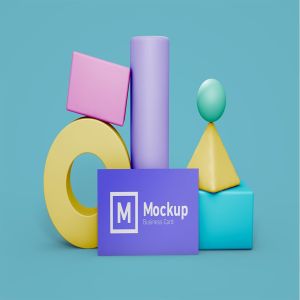 企业名片设计立面效果图样机模板 Business Card Still Life Mockup插图2