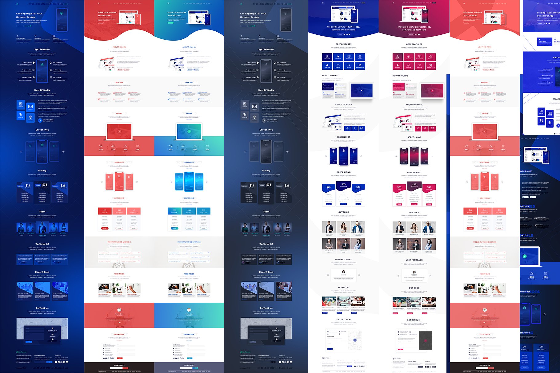 高逼格的应用程序着陆页PSD