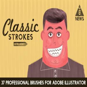 高品质AI手工画笔合集 Classic Strokes by Guerillacraft
