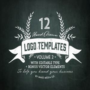 手绘Logo模板+Logo设计元素 Hand Drawn Logos + Elements Vol. 2