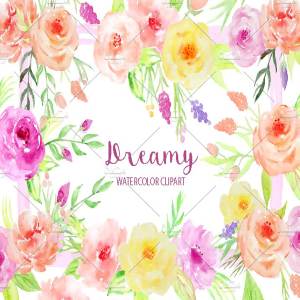 淡雅水彩花卉剪贴画合集 Watercolor Dreamy Collection