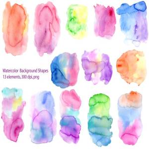 多彩水彩墨水混合背景 Watercolor Background Shape