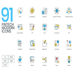 现代金融产业图标套装下载[Ai]