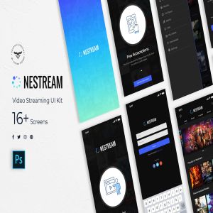 视频订阅APP应用界面设计UI设计套件 Nestream Mobile App UI Kit