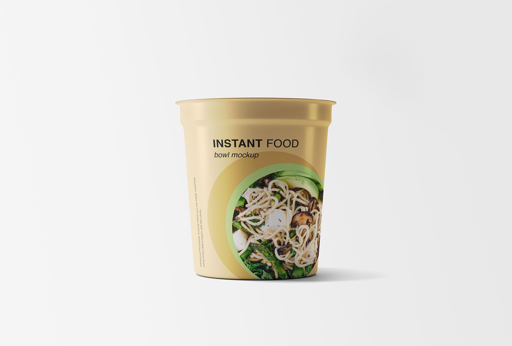 速食碗杯面包装外观设计预览样机 Instant Food Bowl Mockup