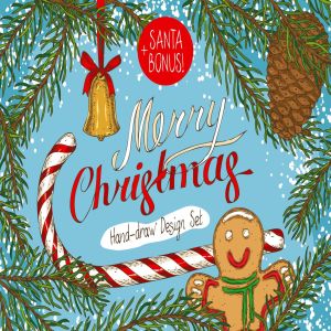 创意圣诞节主题设计矢量图案素材包 Merry Christmas Design Set