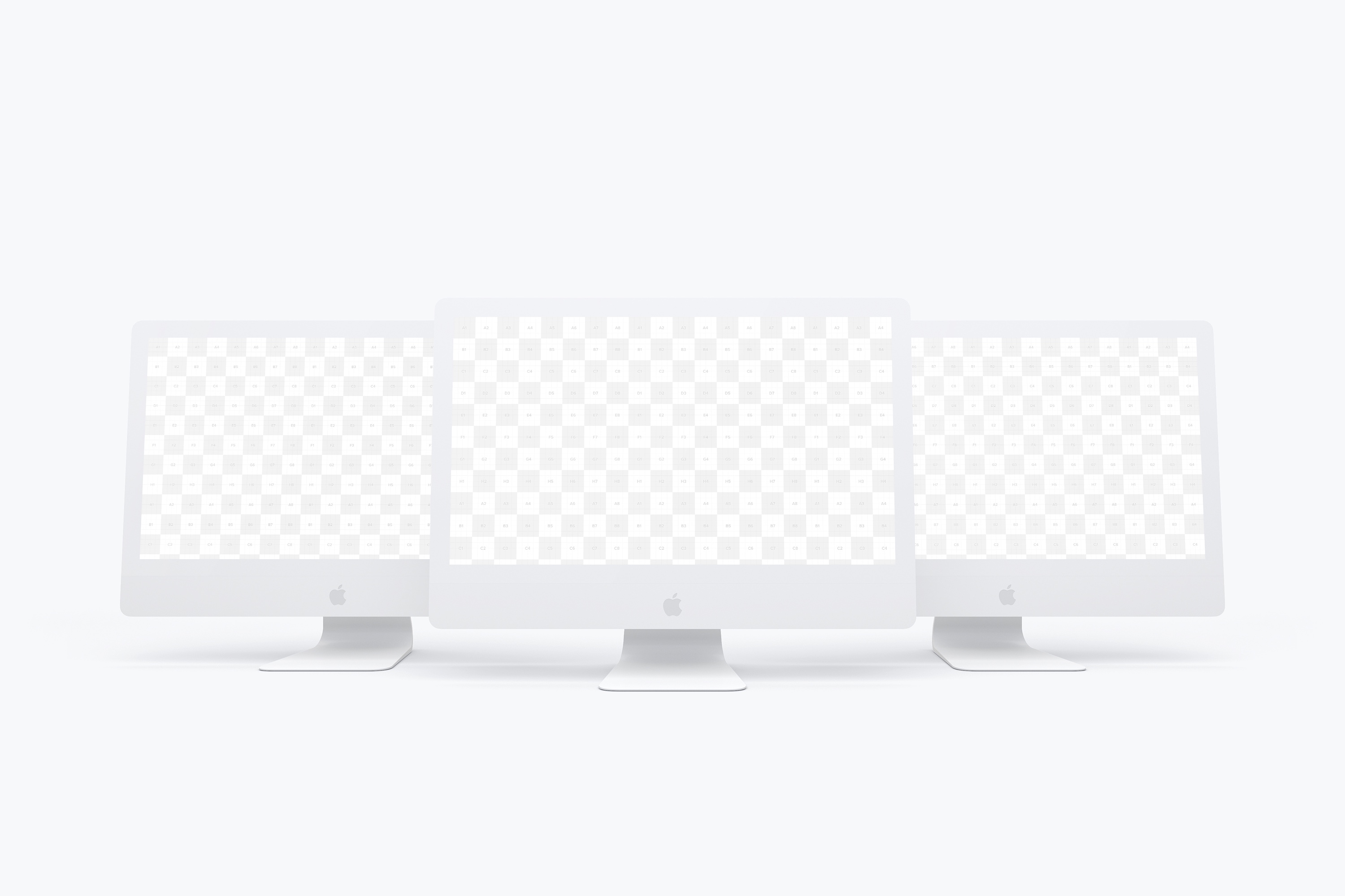 iMac苹果一体机Web网页界面设计效果图样机模板02 Clay iMac 27” Mockup 02