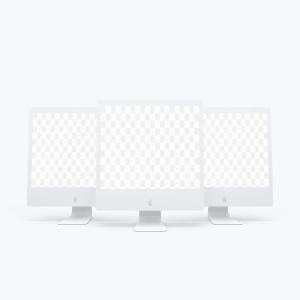 iMac苹果一体机Web网页界面设计效果图样机模板02 Clay iMac 27” Mockup 02