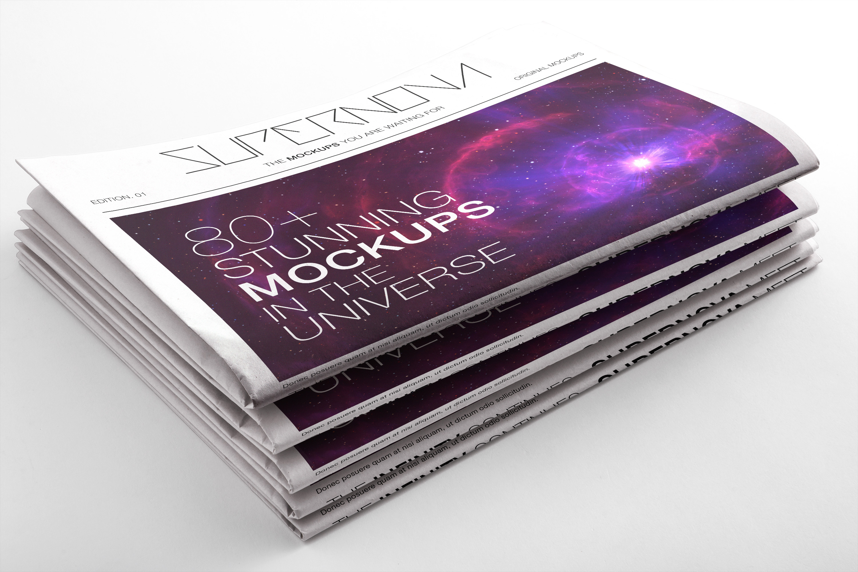 报纸版面设计局部效果预览图样机04 Newspaper PSD Mockup 04