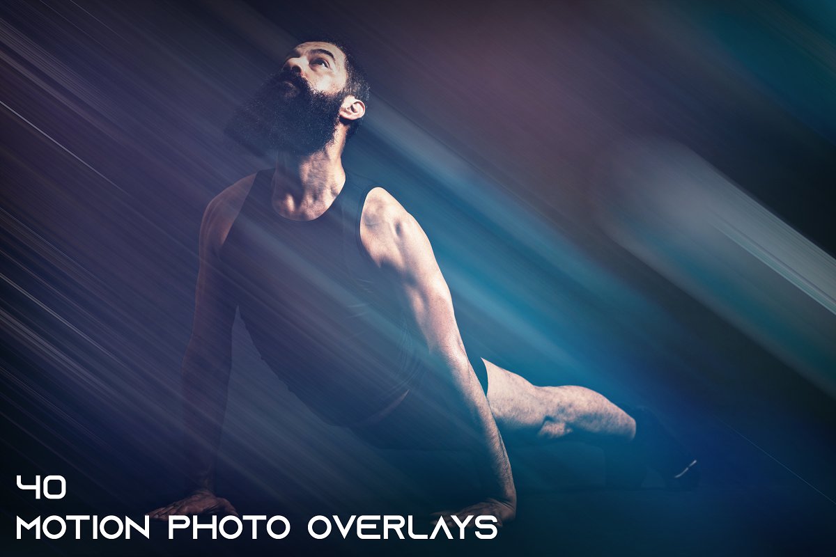 专业运动光线照射效果动态照片叠层背景