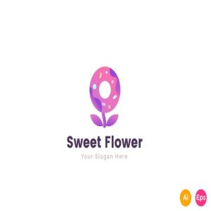甜蜜花朵糖果店品牌Logo模板 Sweet Flower Candy Shop Logo Template插图4
