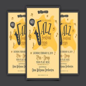 爵士音乐节活动海报设计模板 International Jazz Festival Flyer