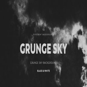 黑白天空背景图片设计素材 Grunge SKY Backgrounds Black & White