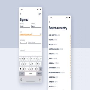 类滴滴打车APP应用用户注册界面设计模板 Car rental mobile UI Kit – Sign up