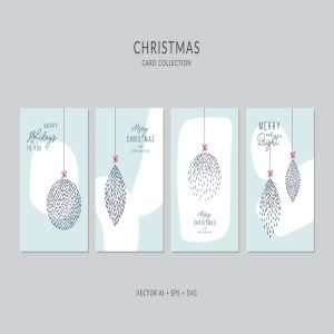 圣诞元素装饰艺术圣诞节贺卡矢量设计模板集v3 Christmas Greeting Card Vector Set