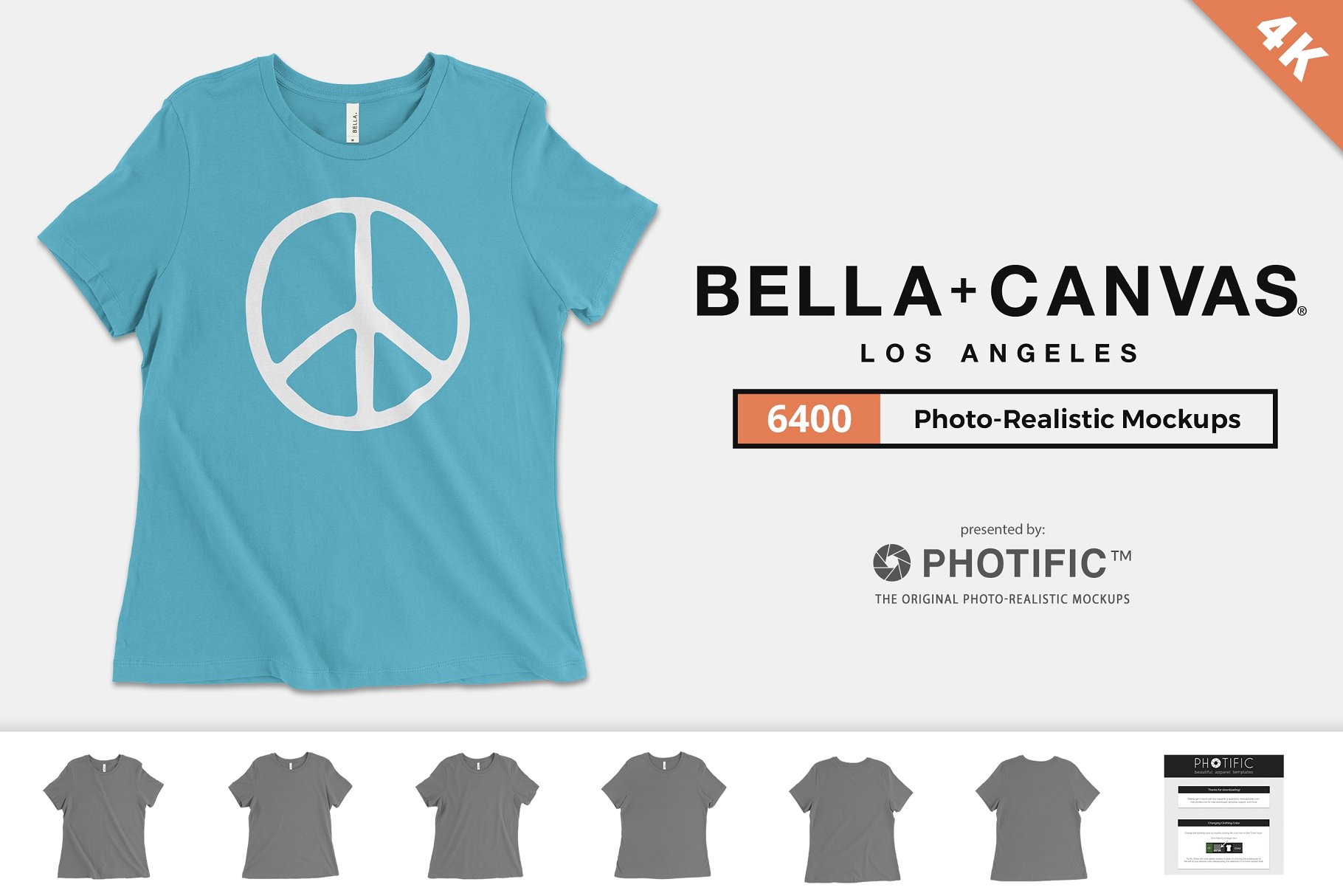 女士T恤样机模板 Bella Canvas 6400 T-Shirt Mockups