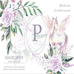 多用途魔法天马花卉系列水彩画集