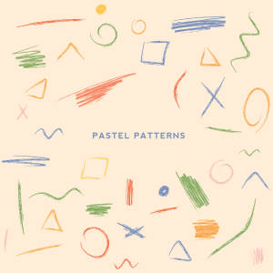 手绘粉笔素描图案背景素材图片 Handmade Pastel Sketches & Patterns