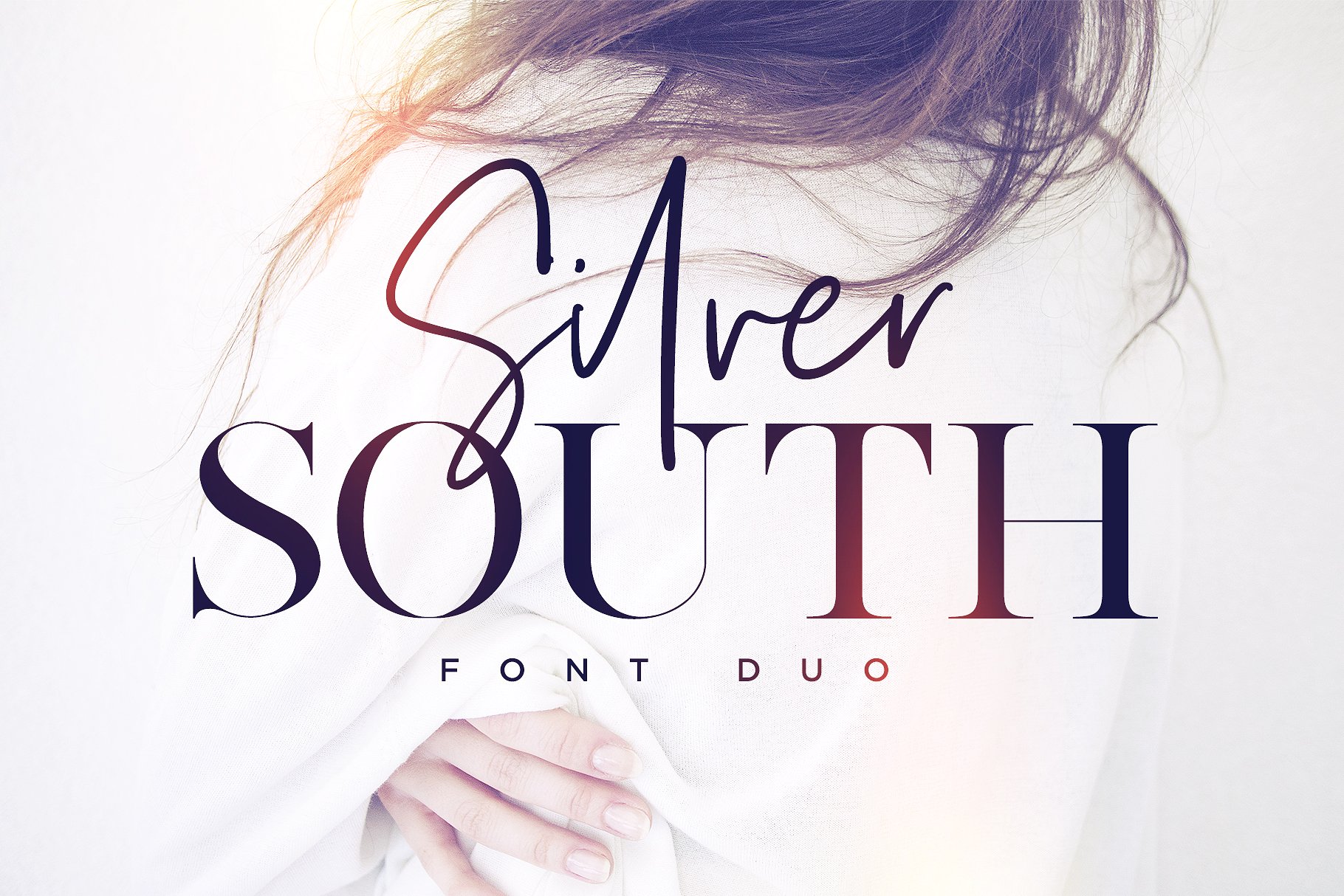 时尚的衬线字体和脚本字体 Silver South Font Duo