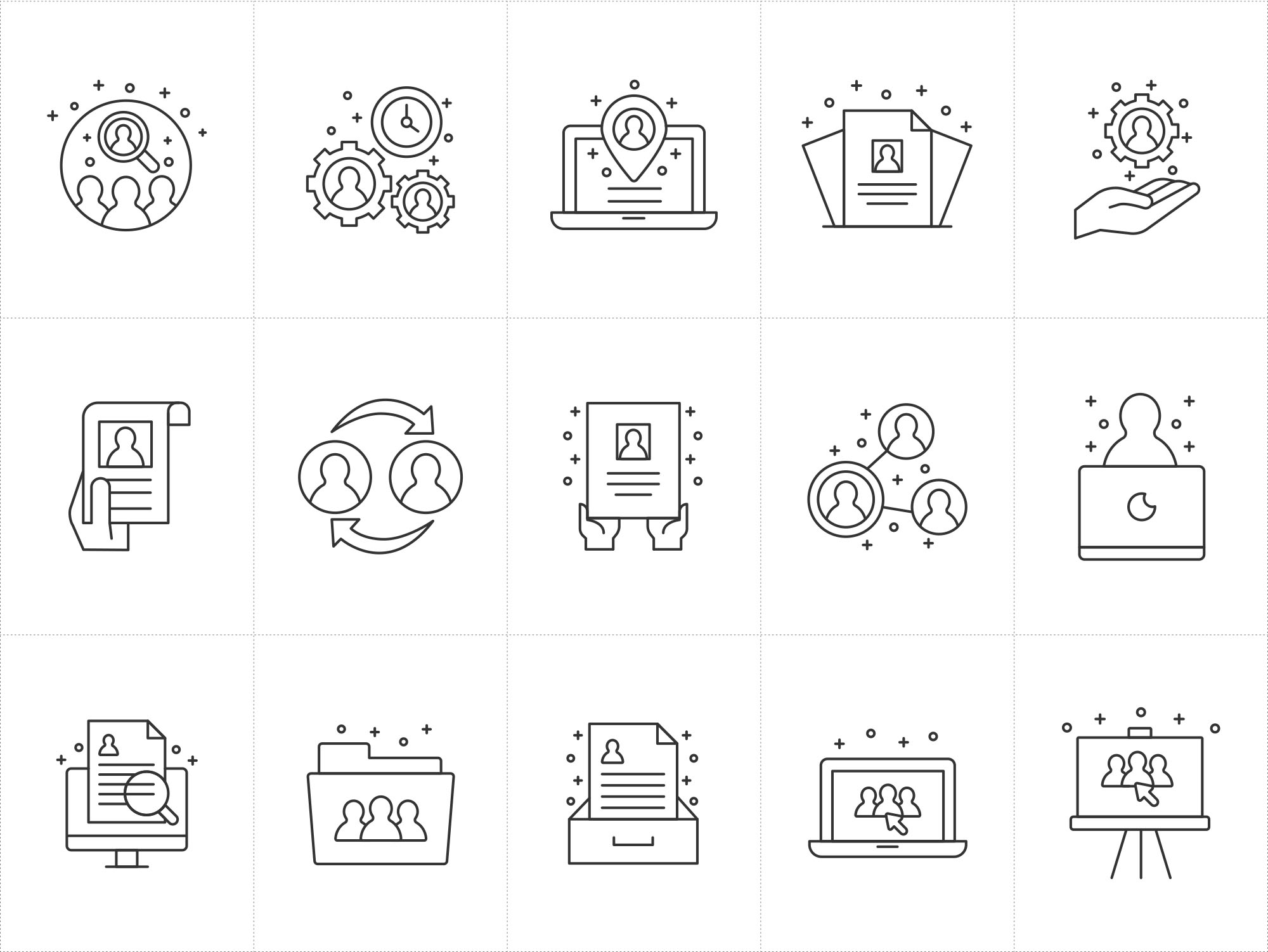 人力资源主题矢量线性图标v2 Human Resources Vector Icons Part 2
