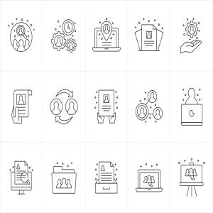 人力资源主题矢量线性图标v2 Human Resources Vector Icons Part 2