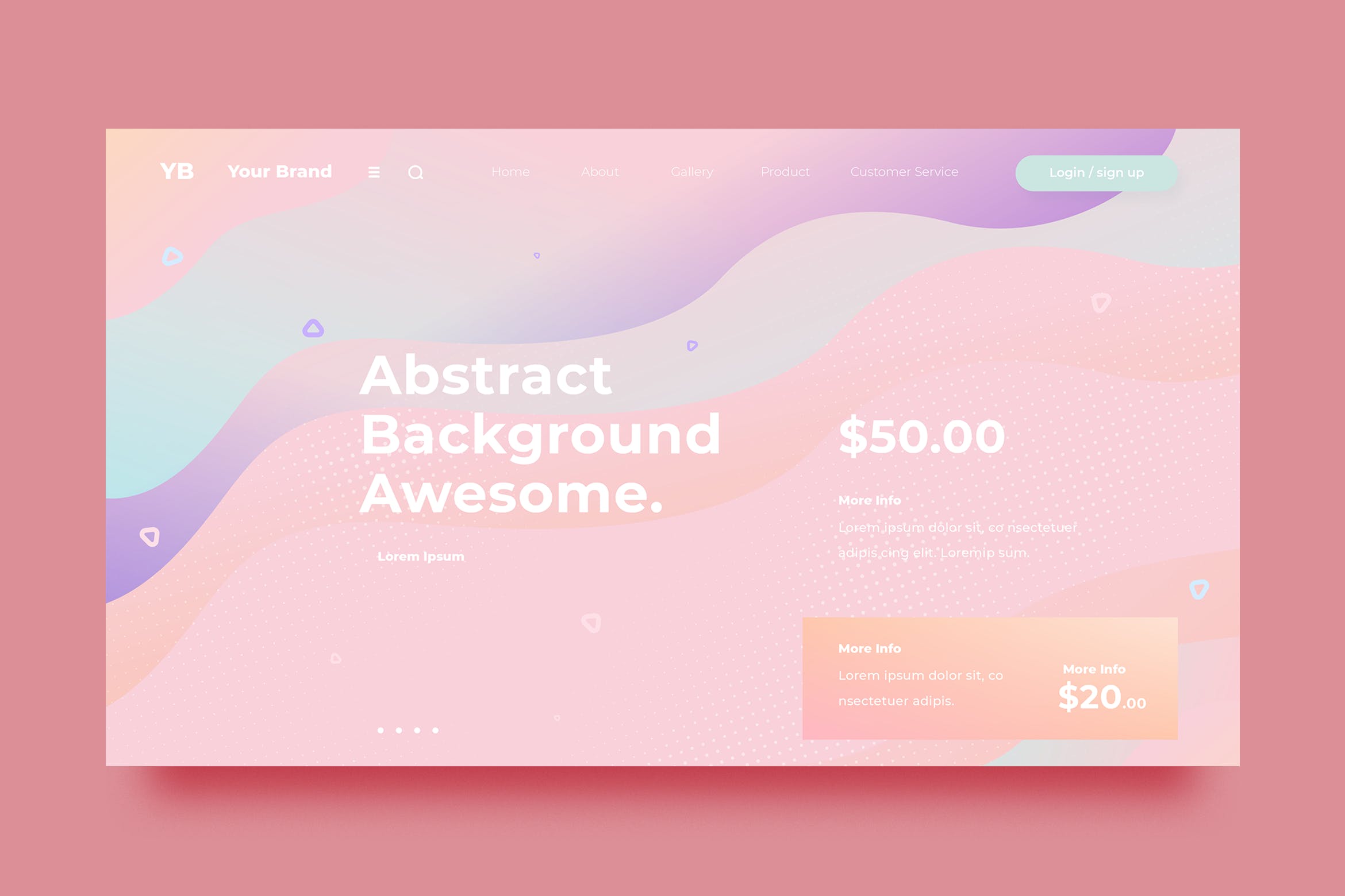 抽象梯度流体插画网站着陆页设计模板 SRTP – Abstract Background.38