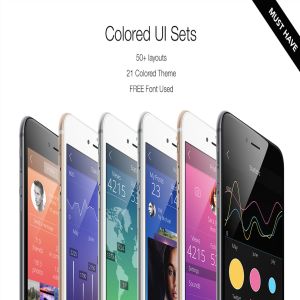 多用途彩色设计APP应用UI设计模板素材合集 Colored UI Sets 21 Color