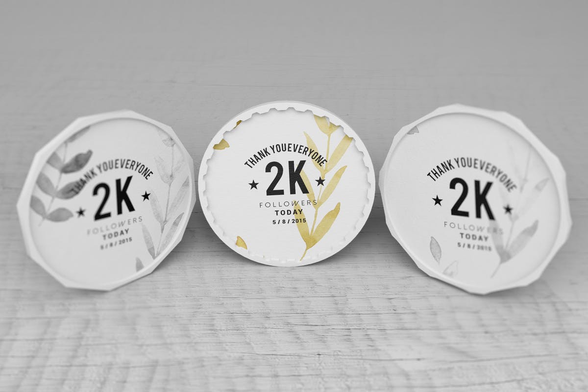 简约酒杯/咖啡杯垫样机V2 Coaster Mockups V2