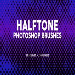 45款半色调PS印章笔刷 45 Halftone Photoshop Stamp Brushes