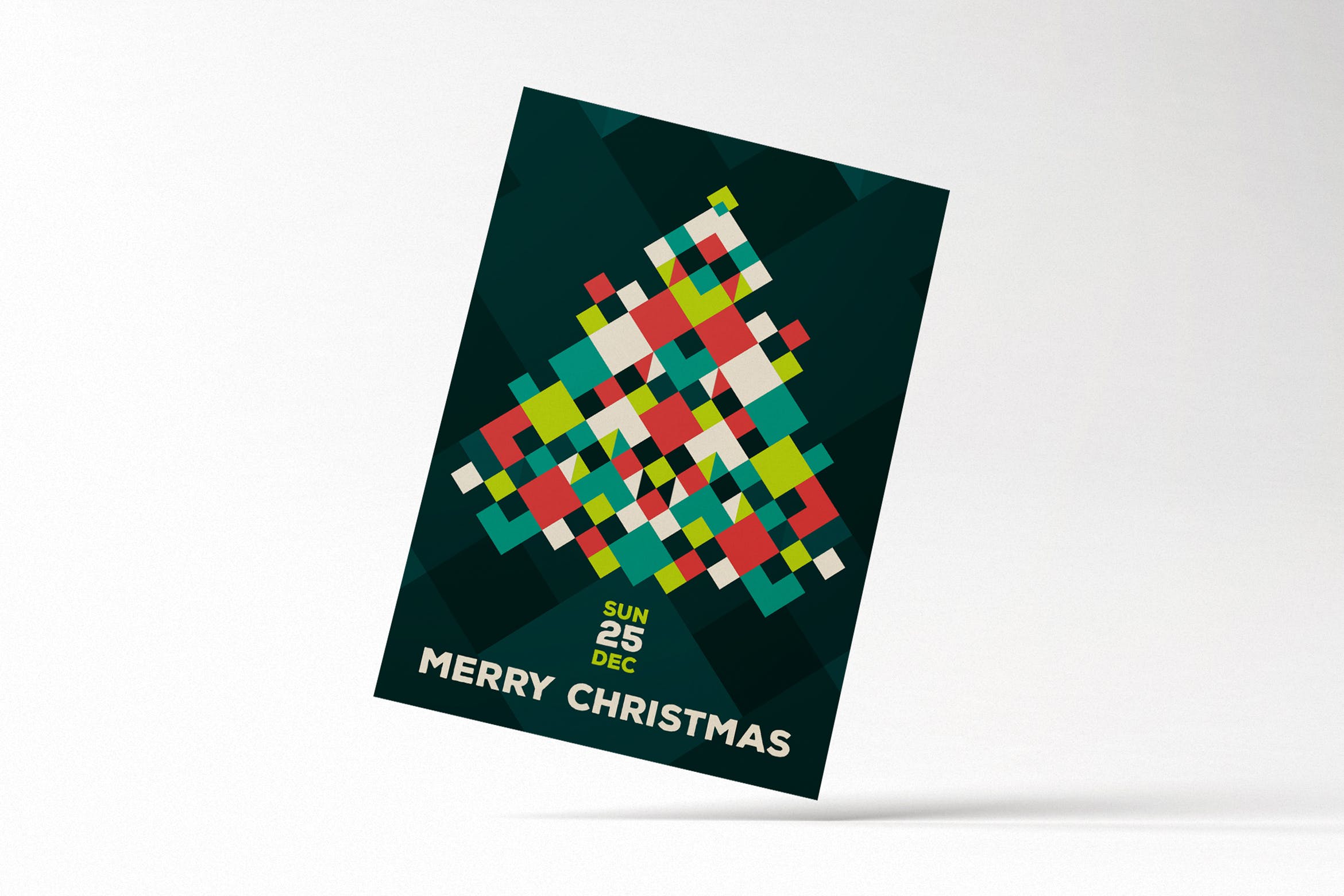 纸编圣诞树装饰圣诞节海报传单设计模板 Modern Merry Christmas Flyer Card