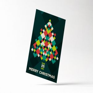 纸编圣诞树装饰圣诞节海报传单设计模板 Modern Merry Christmas Flyer Card