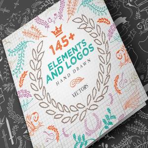 Logo设计优雅手绘花环装饰元素 Hand Drawn Elements and Logos