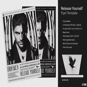 夜店俱乐部狂欢派对传单模板 Release Yourself Flyer PSD