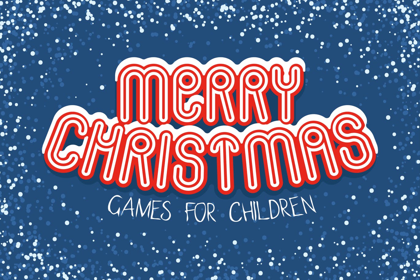 儿童风格圣诞主题矢量手绘设计素材 Christmas Games for Children