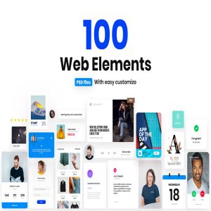 100个APP＆Web原型UI界面设计元素下载 Web Elements