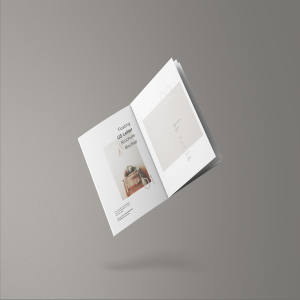 极简设计风格悬浮美国信纸尺寸宣传单设计图样机 Minimal Floating US Letter Brochure Mockup