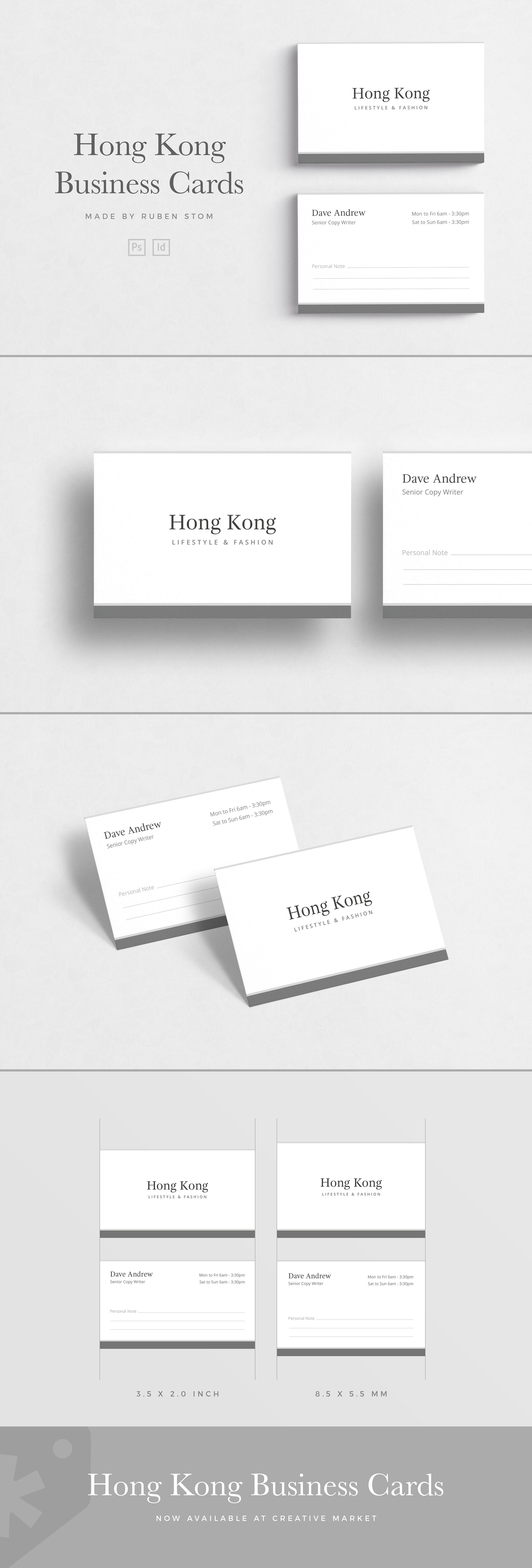 极简主义企业名片设计模板4 Hong Kong Business Card