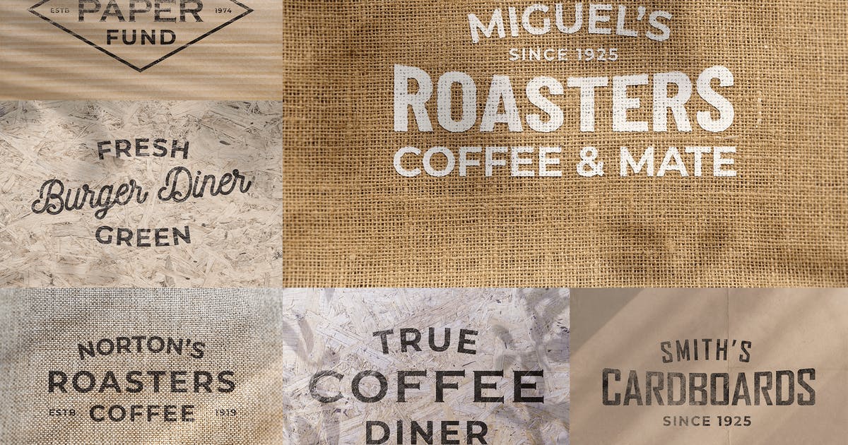 Logo设计做旧工艺效果图样机模板v2 Craft Old Logo Mockups vol.2