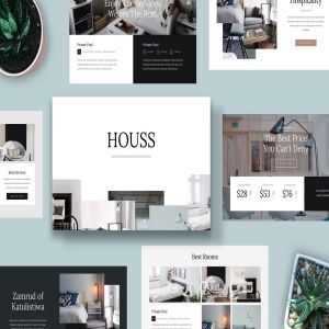 室内设计/家居品牌介绍Keynote幻灯片模板 HOUSS – Keynote Template