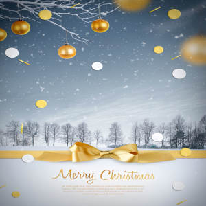 冬季圣诞节背景海报psd素材