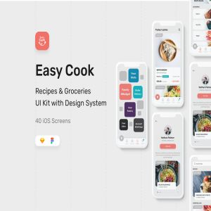 一流设计素材网下午茶：食谱美食类APP UI KIT[Sketch,PSD,FIg]