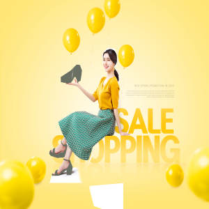 时尚购物网站电商促销广告海报设计模板