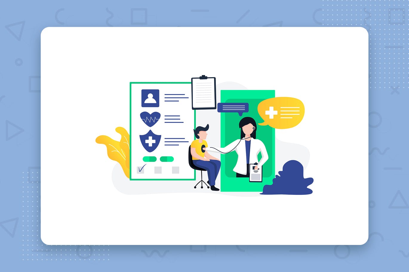 医疗保健场景扁平设计风格矢量概念插画 Healthcare flat vector illustration concept