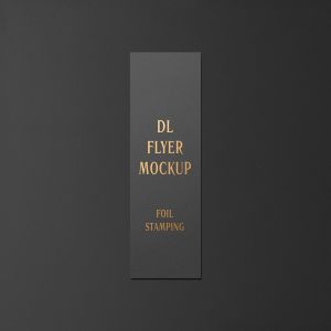 高端逼真质感得DL传单名片铝箔冲压特殊工艺VI样机展示模型mockups