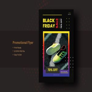 2019黑色星期五购物节年终大促活动海报传单设计模板v7 Black Friday Flyer Template V-7
