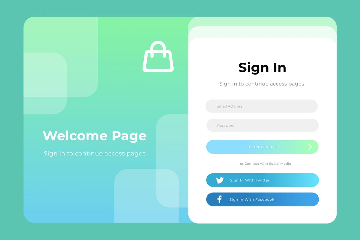 清新简约网站用户登陆界面UI设计v5 Login Page Screen 05